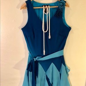 Robbie Bee Signature 👗 dress SZ8 blue & teal